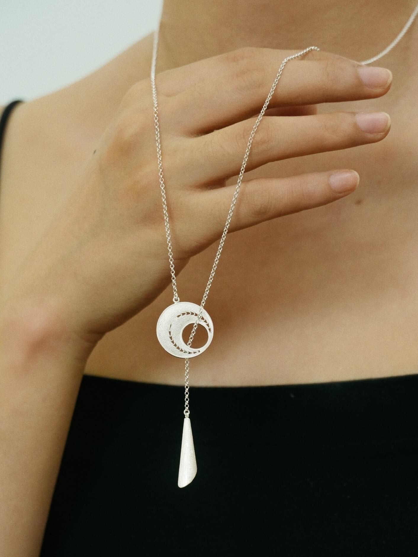 Moon Phases Filigree Necklace