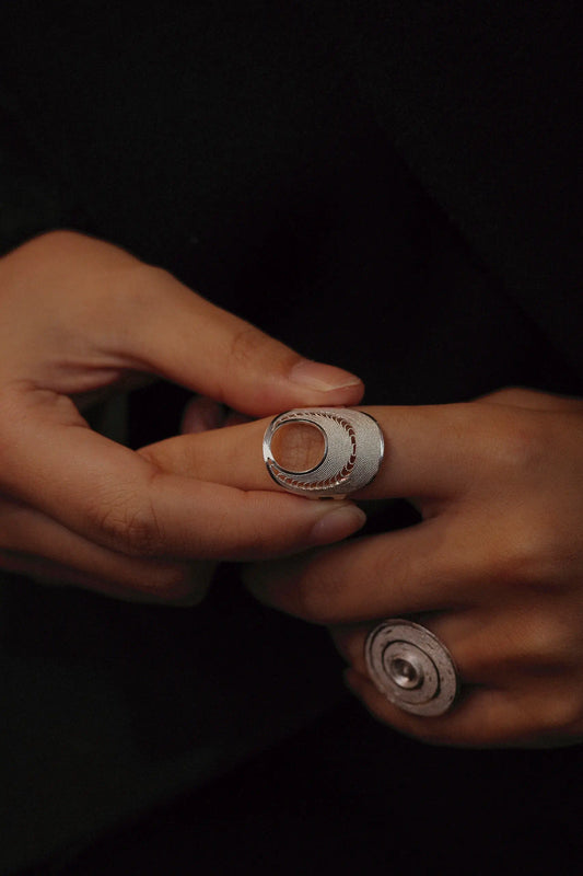 Moon Phases Filigree Ring
