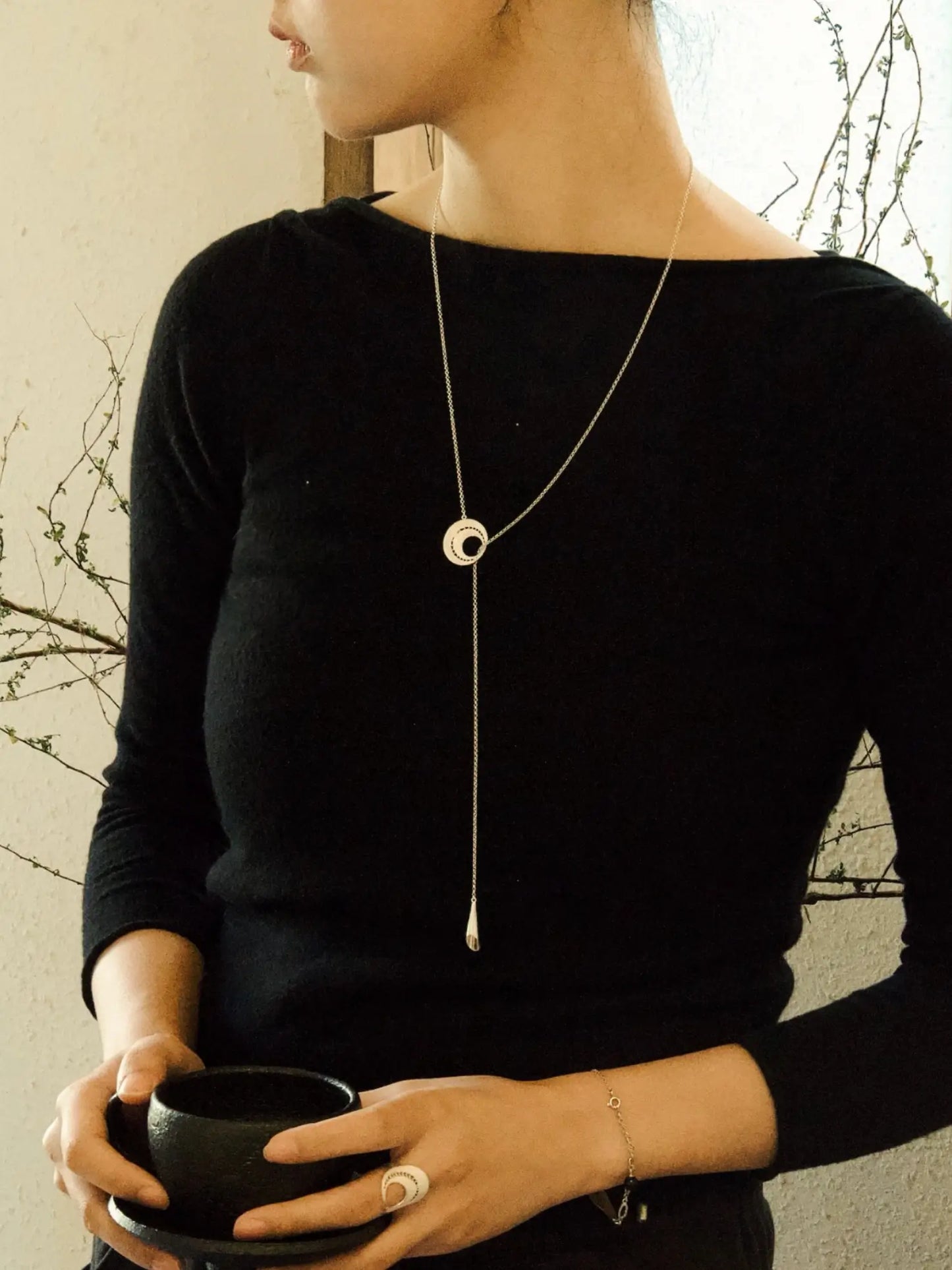 Moon Phases Filigree Necklace