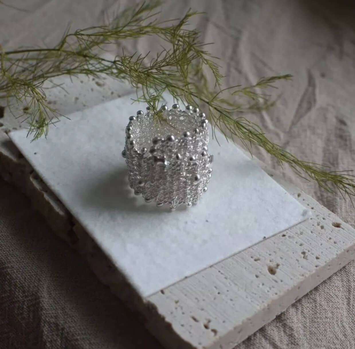 Weaving Light Ripples Filigree Ring