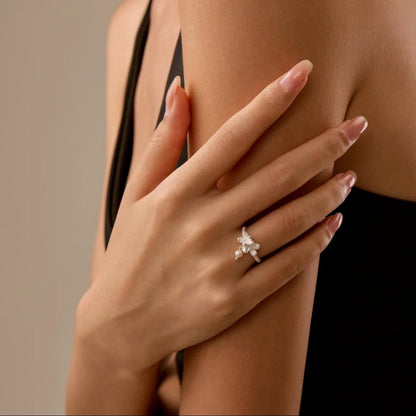 Sweet Osmanthus Pearl Filigree Ring